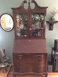 Wood glass front secretary