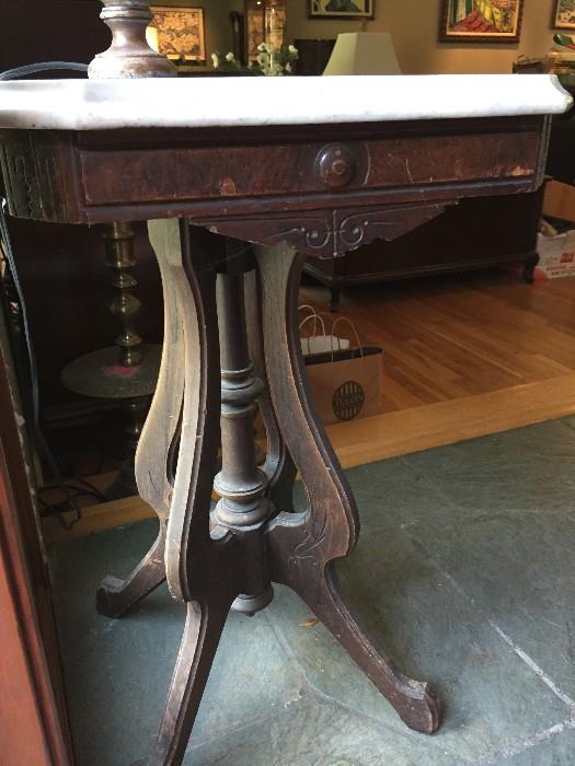 Antique marble side table