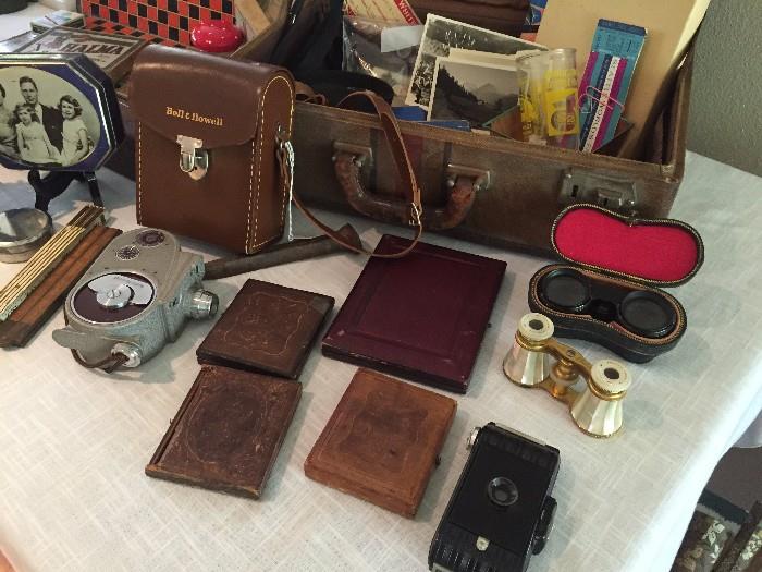 vintage camera equipment and other items