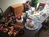 vintage and contemporary Christmas items
