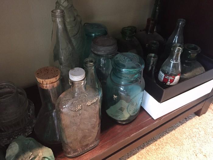 Bottles and lidded jars