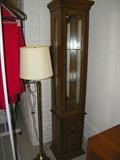 Lighted Curio wood and glass Floor lamp clothes rack 3 drawer chest