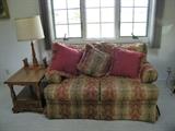 Broyhill matching Loveseat with decorator pillows Tell City American Republic Rectangular Table w/bottom drawer Tell City Book end Lamp