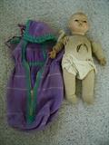 Antique Baby Doll and bunting