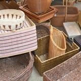 Baskets, wide variety, hand woven and machine made