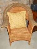 Matching Wicker Ottoman Available