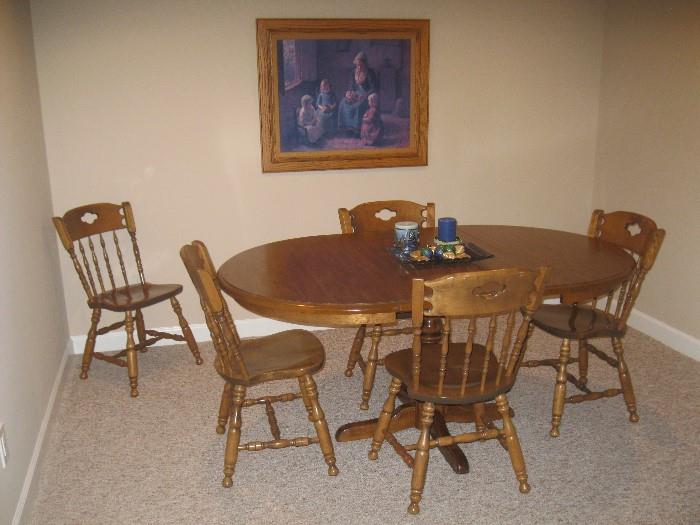 Maple table set with chairs - $95
