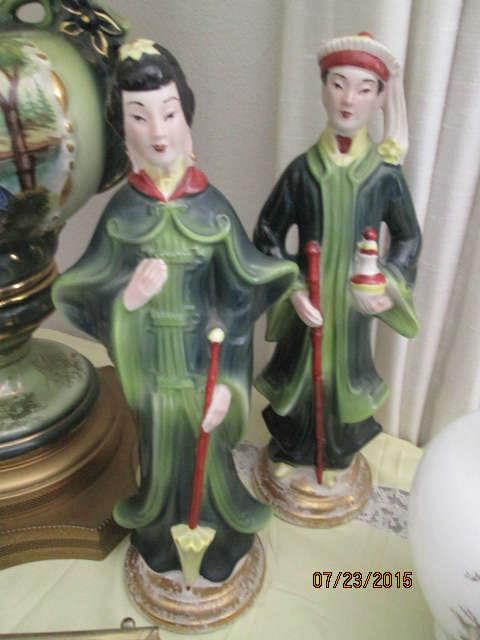 Asian figurines - made to be used as lamp bases
