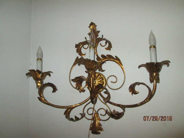 Hollywood regency styled pair of wall sconces - super