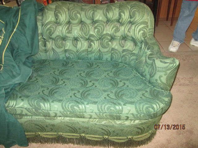 the original sofa with fringed trim