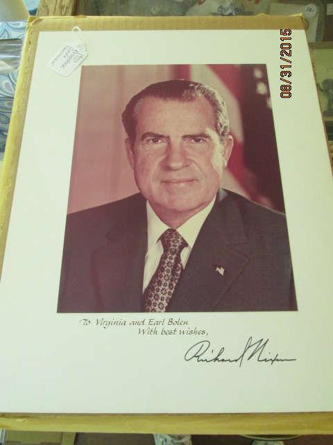 A different autographed picture of Nixon