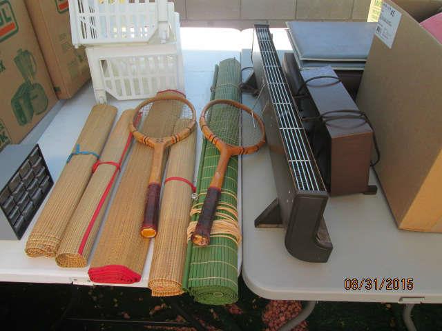 Space heaters, tennis rackets