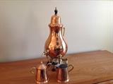 Copper Samovar (3 legged, with warmer)           Creamer and Sugar set imported from Holland