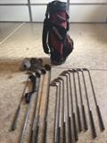 Callaway Irons (X14) and 3/5/7 woods;  Taylor made driver and Odyssey Putter   Bag is Ogio