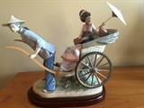 Lladro  #1383  "A Rickshaw Ride"  Perfect Condition