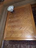 PARKAY WOOD W/METAL BASE COFFEE TABLE