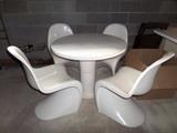MODERN KITCHEN SET: 4  S CHAIRS BY VERNON PANTON FOR HERMAN MILLER, TABLE BY HAIMI