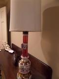 ANTIQUE AND HANDPAINTED BOHEMIAN GLASS LAMP