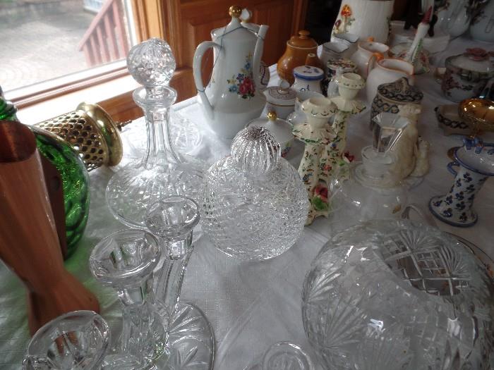 Waterford decanters and other crystal