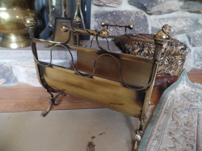 beautiful brass log basket