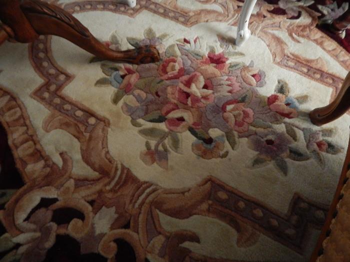 Rich colors, living room wool rug.