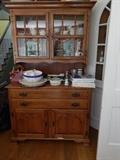 Cherry wood china cabinet.