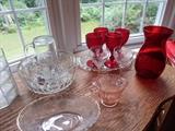 Lots of serving pieces. Glassware too!