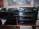 STEREO SYSTEM, PIONEER, YAMAHA, SONY AND DENON COMPONENTS
