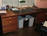 LARGE, MID CENTURY WALNUT DESK