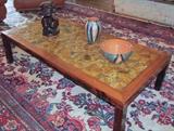 CENTRUM MOBLER 1960 SIGNED  COFFEE TABLE WITH TILE INLAY