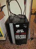 SEARS HEAVY DUTY ENGINE STARTER AND BATTERY CHARGER, WORKS PERFECTLY!