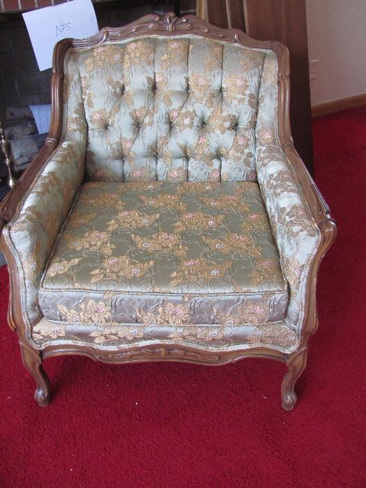 BEAUTIFUL COUCH AND MATCHING CHAIR ALL PERFECT..BOTH FOR $145.00!!! BEAUTIFUL PERFECT CONDITION ORIGINAL FABRIC!!!!!!!