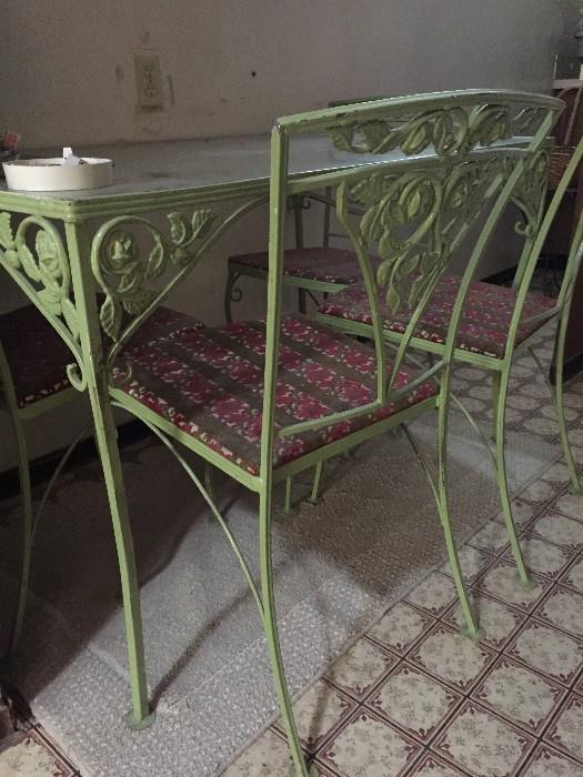 Cool wrought iron table and chairs