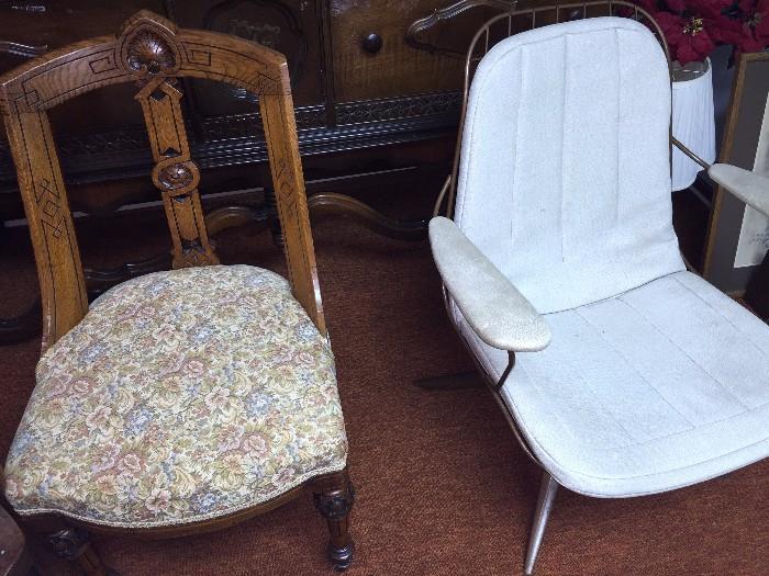 antique and mid-century chairs