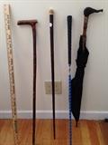 vintage canes and umbrella