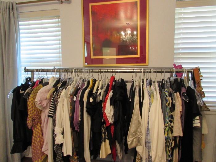 This is just one rack of blouses that's in master bedroom.