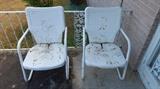 two vintage outdoor rockers