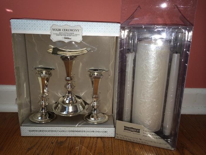 Unity candle set--as they say, used once!