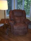 Pride Electric Leather Lift Chair & Side Table with Lamp