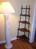 Floor Lamp, Vintage Corner Shelf