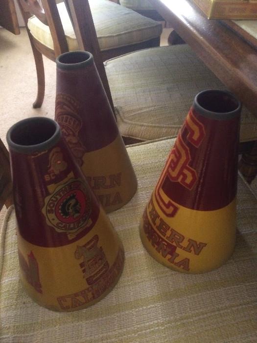 Vintage USC megaphones