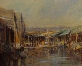 nice impressionist harbor scene