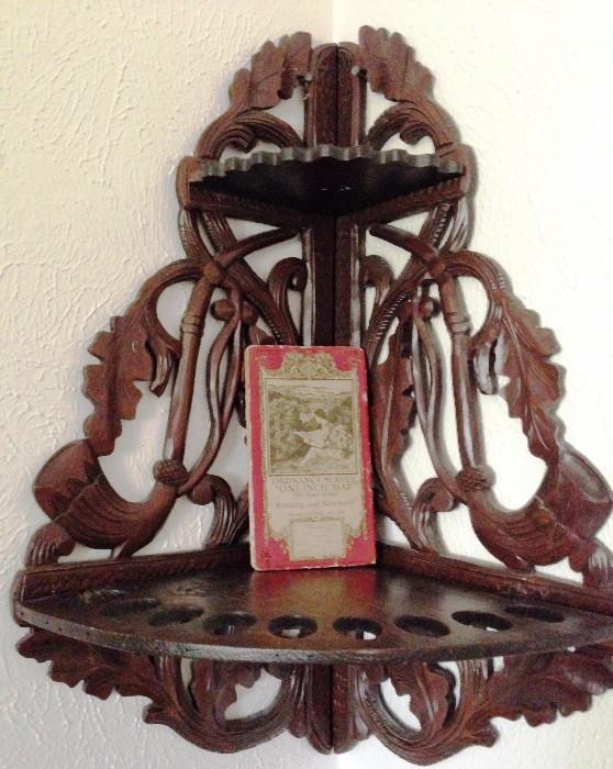 antique black forest pipe stand