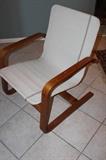 Mid century chair without cushion.