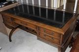 Sligh writing desk with leather top and complete rail.