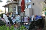 Patio filled with everything outdoor.