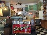 Edelweiss Beer sign - it's HUGE! Antique typewriter on some of the many barrels for sale