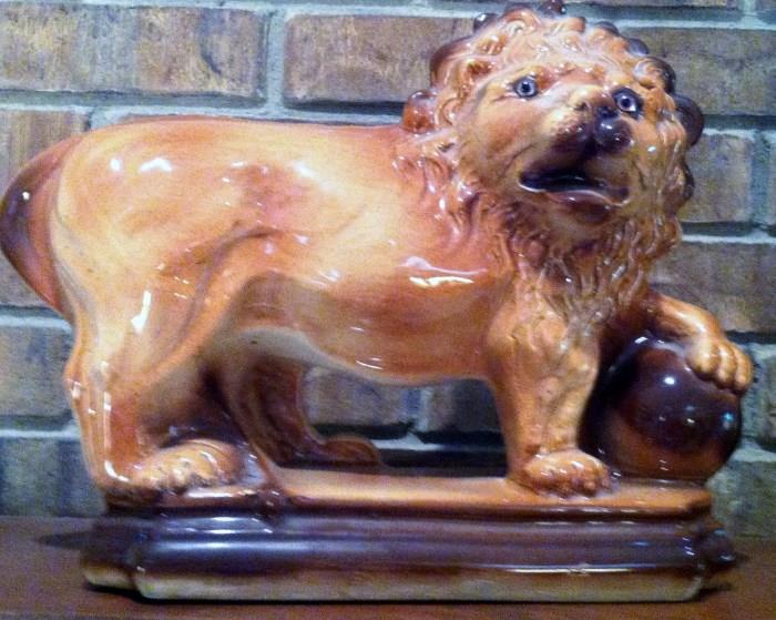 Staffordshire Lion figurine