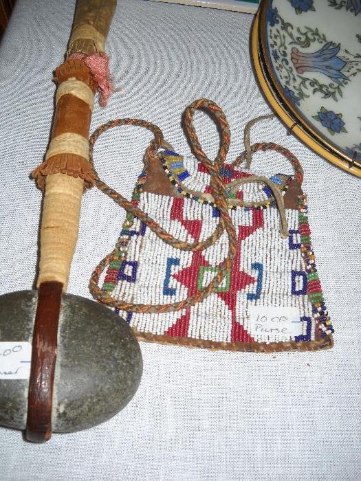 Native American beaded purse.