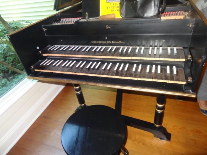 Amazing Antique Harpsichord with Ebony & Ivory Keys